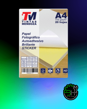 Papel Fotográfico Glossy Autoadhesivo A4 115gr x 20 Hojas