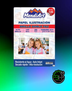 Papel Ilustración Brillo Doble Faz MendiArt A3+ 140gr x 20 Hojas