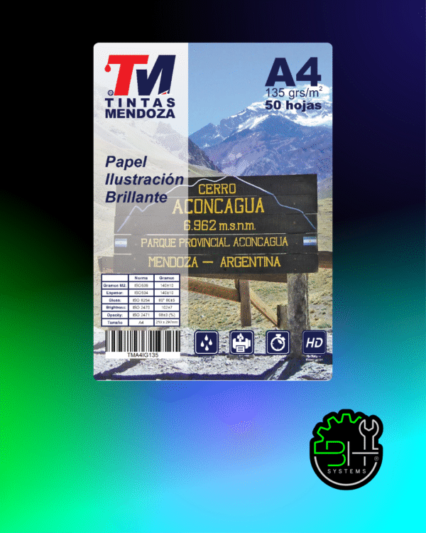 Papel Ilustracion Inkjet Brillo A4 135gr x 50 hjs