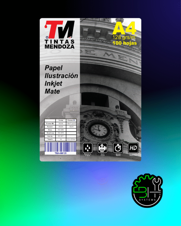Papel Inkjet Mate A4 128gr x 100 Hojas