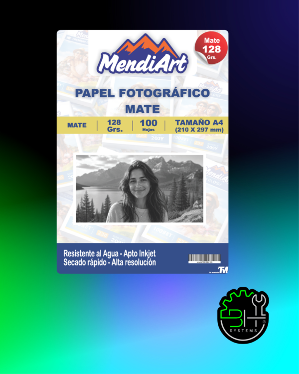 Papel Inkjet Mate MendiArt A4 128gr x 100 Hojas