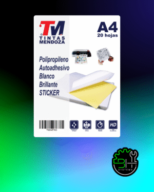 Polipropileno Autoadhesivo Blanco Sticker A4 x 20 hjs