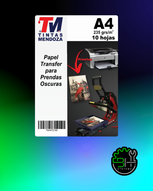 Papel Transfer Prendas Oscuras A4 x 10 Hojas