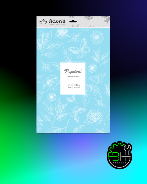 Papelina Celeste Pastel Adorié 180grs A4 x 20Hojas