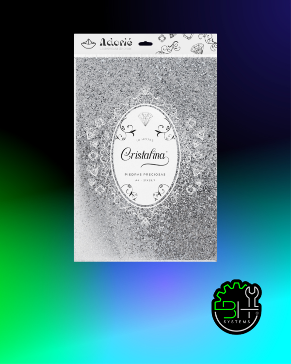Cristalina Cuarzo Plateado Adorié 250grs A4 x 10Hojas