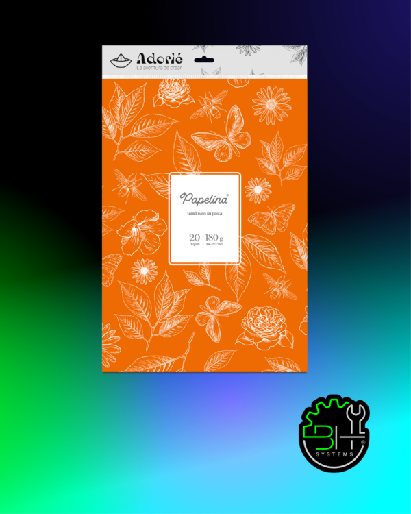 Papelina Naranja Caramelo Adorié 180grs A4 x 20Hojas