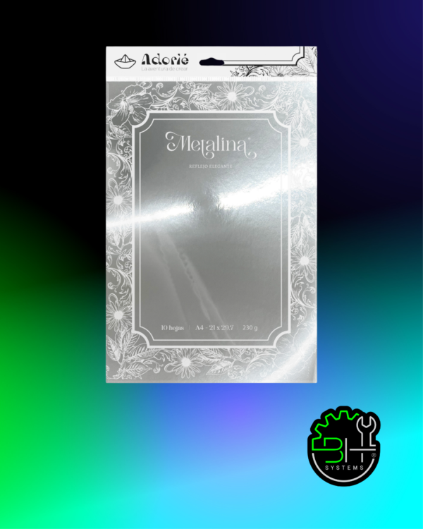 Metalina Platino Adorié 230grs A4 x 10Hojas