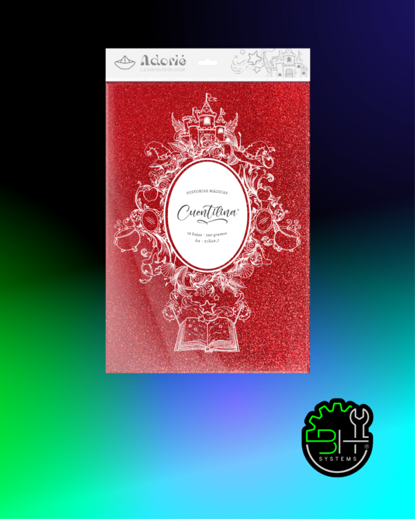 Cuentilina Rojo Manzana Encantada Adorié 210grs A4 x 10Hojas