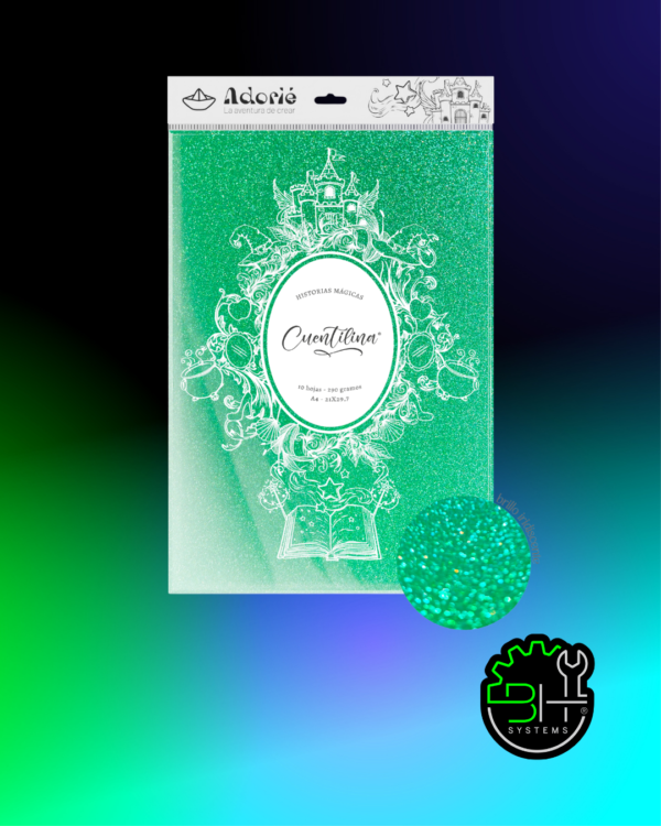 Cuentilina Verde Alga del Mar Adorié 210grs A4 x 10Hojas