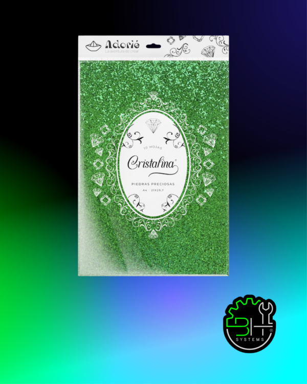 Cristalina Verdelita Adorié 250grs A4 x 10Hojas
