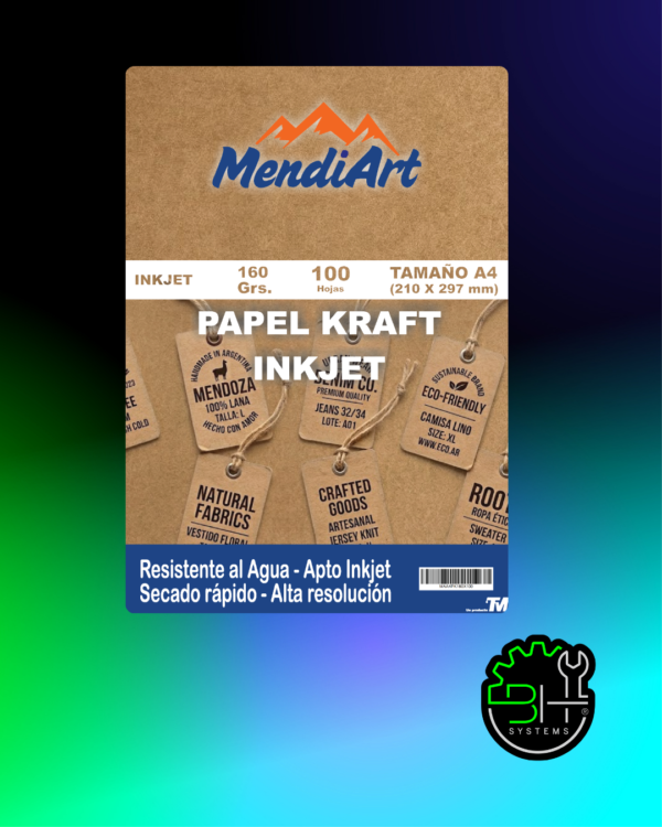 Papel Kraft Inkjet MendiArt A4 160gr x 100 Hojas