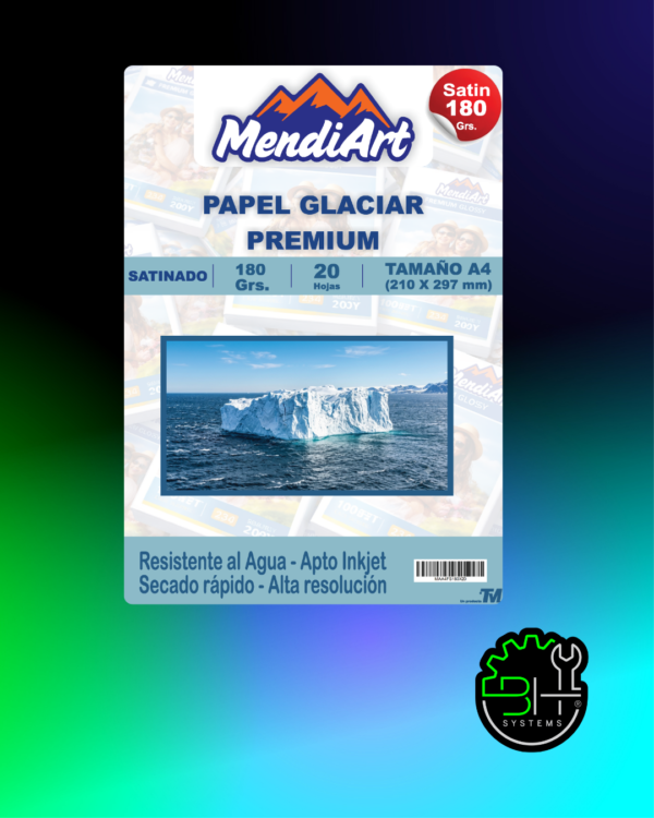 Papel Satinado MendiArt A4 180gr x 20 Hojas